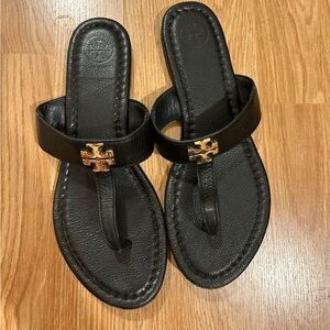 Black and gold Tory Burch Sandals